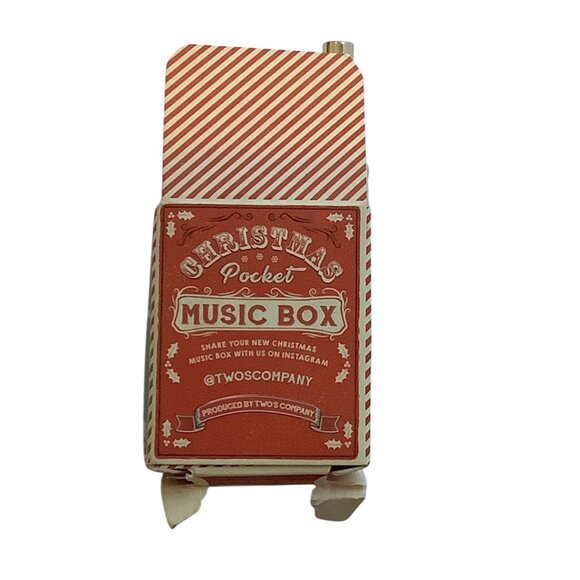 Christmas Pocket Music Box Jingle Bells By Twos Company Hand Crank - Picture 2 of 4